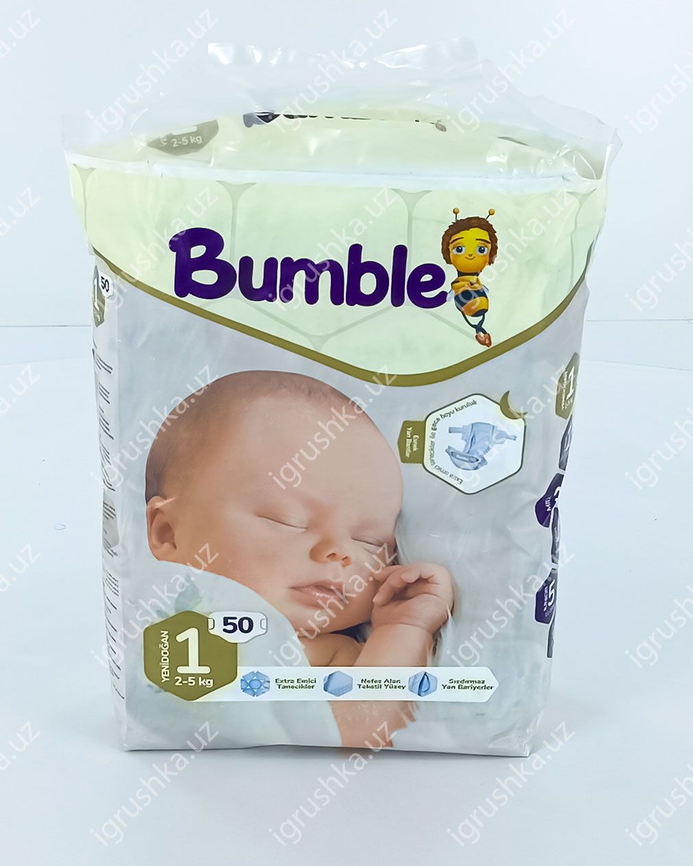 картинка Детские подгузники Bumble 1 (2-5 кг) 50 шт. от магазина igrushka.uz