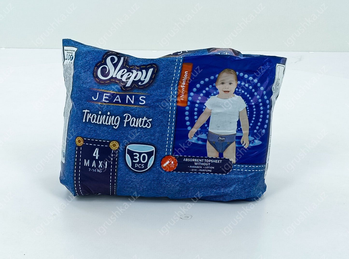 картинка Детские подгузники Sleepy Jeans Training Pants 7-14 кг 4-Макси 30 шт от магазина igrushka.uz