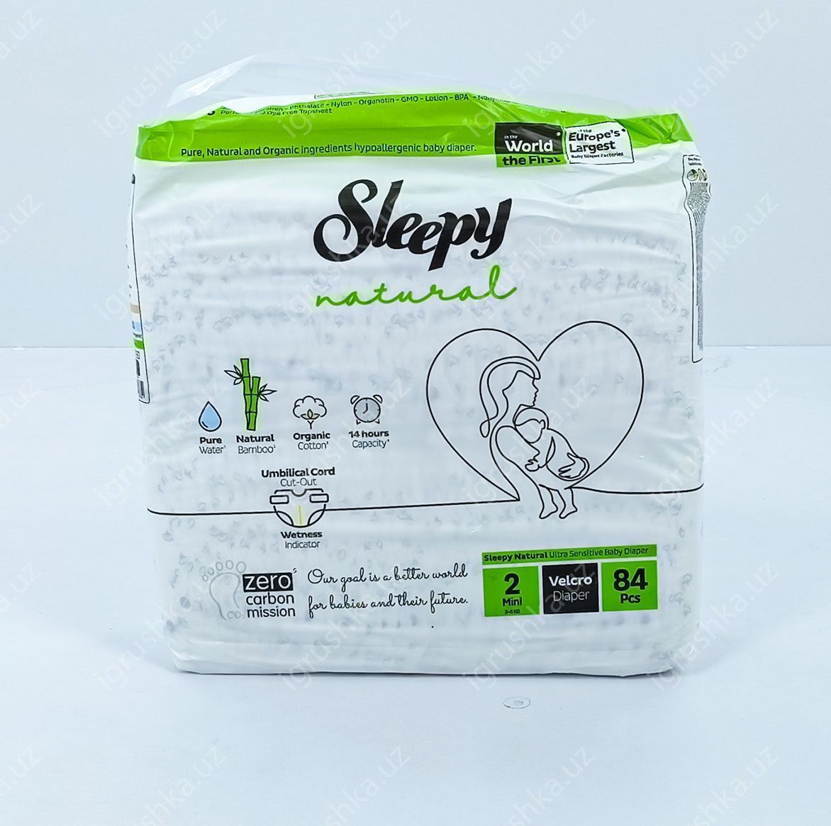 картинка Детские подгузники Sleepy Natural 3-6 кг 2-Мини 84 шт от магазина igrushka.uz