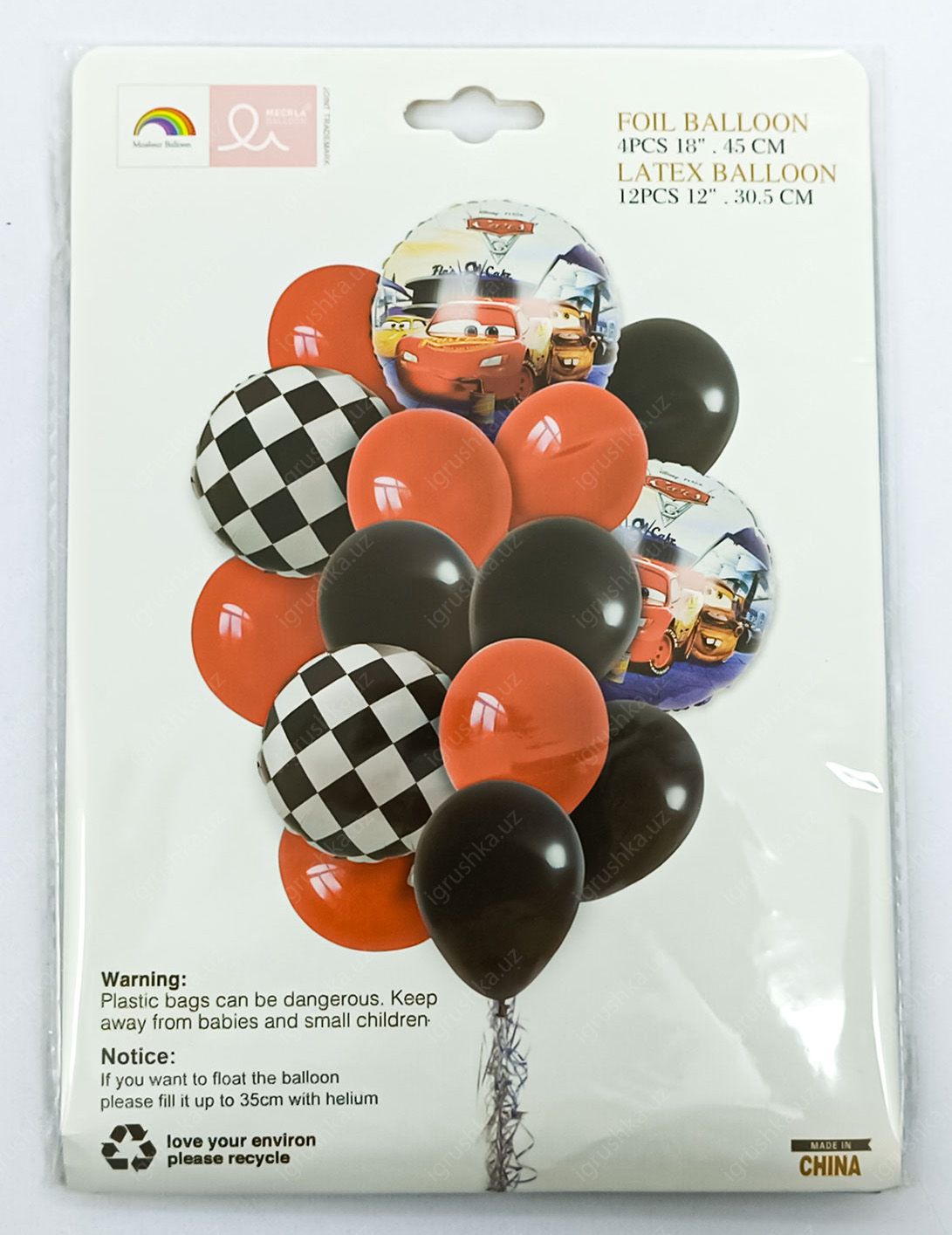 картинка Набор воздушных шаров для оформления праздника Маквин 4+12 шт от магазина igrushka.uz