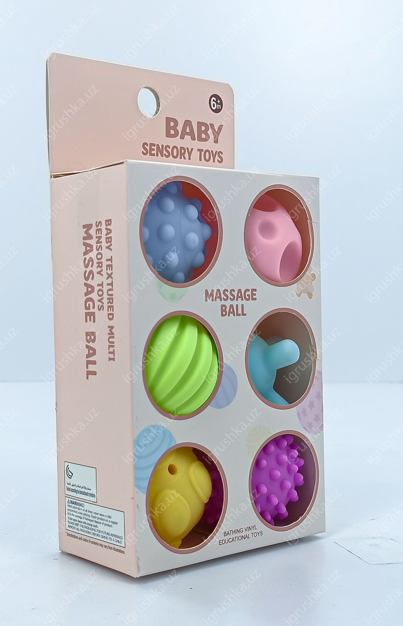 картинка Набор прорезывателей для зубов BABY SENSORY TOYS "MASSAGE BALL" A016 6 шт от магазина igrushka.uz