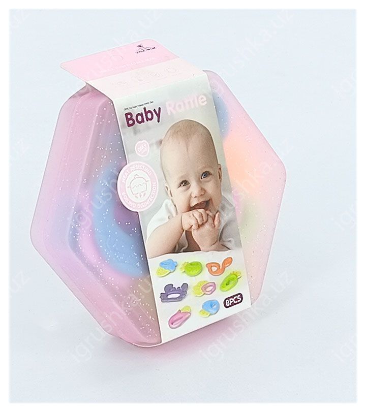 картинка Набор прорезывателей для зубов Baby konte "Little Tin Lok" 8шт от магазина igrushka.uz