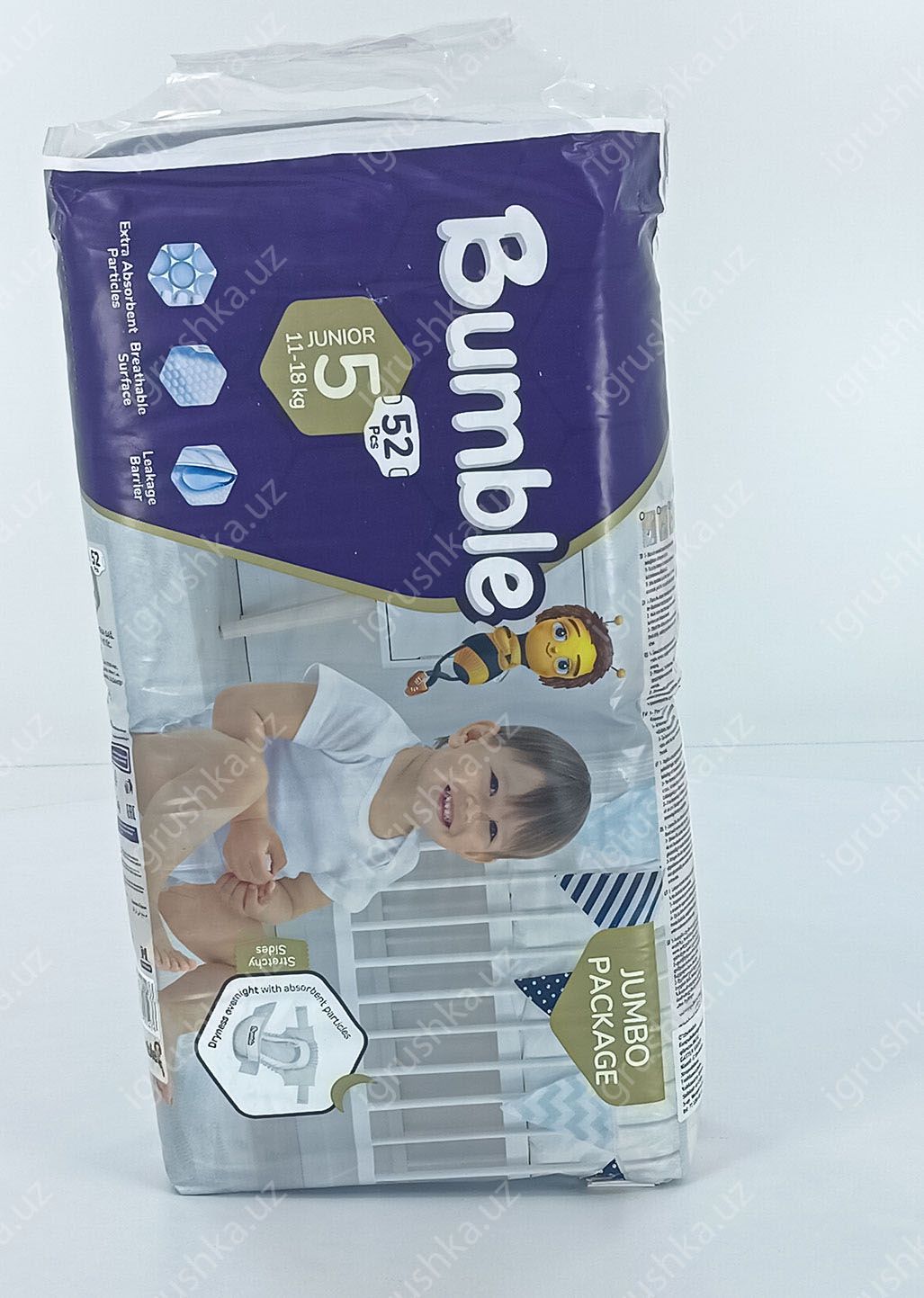 картинка Детские подгузники Bumble 5 JUMBO PAKET (11-18 кг) 52 шт. от магазина igrushka.uz