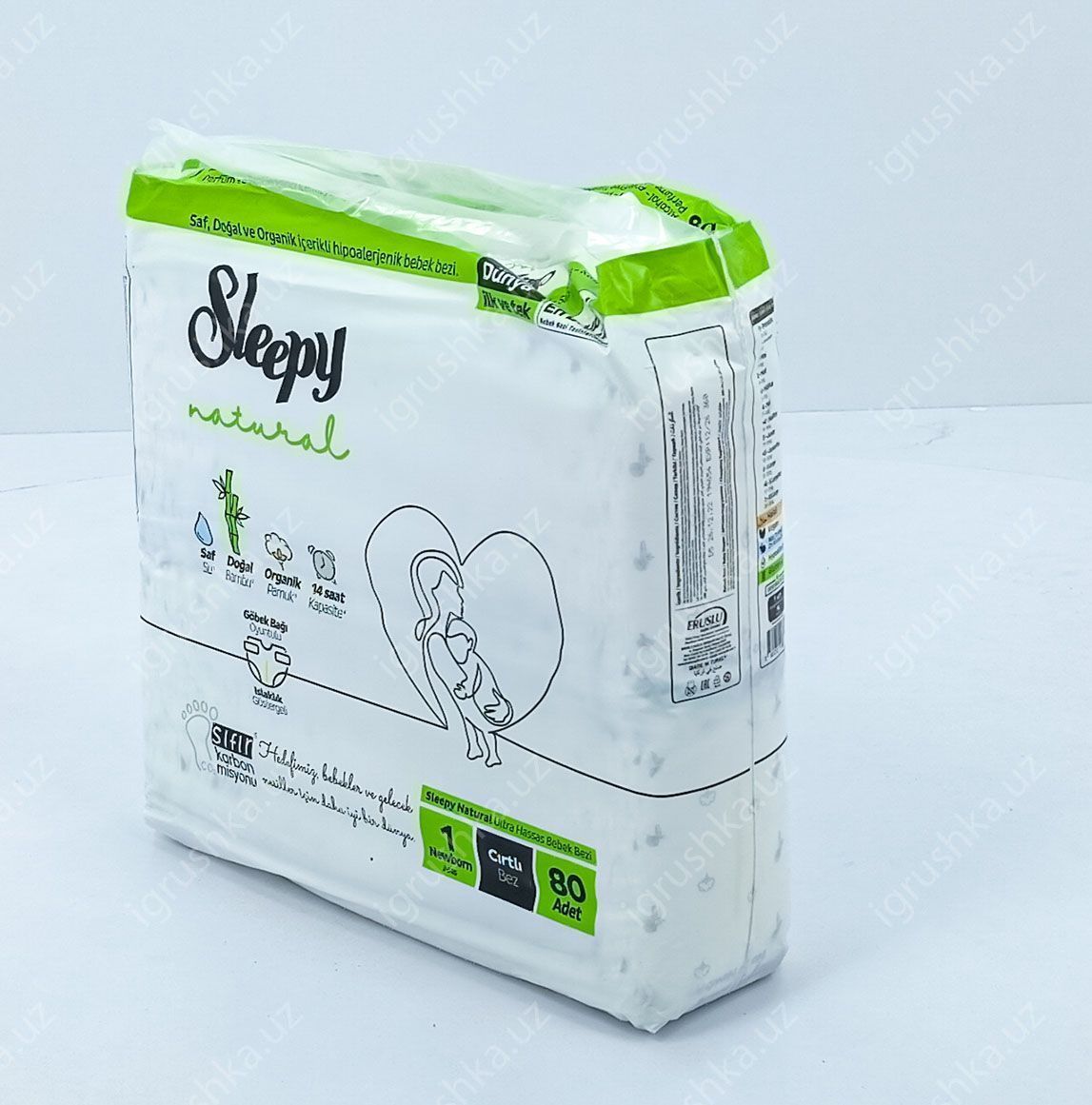 картинка Детские подгузники Sleepy Natural 2-5 кг 1-Новорожденный 80 шт от магазина igrushka.uz