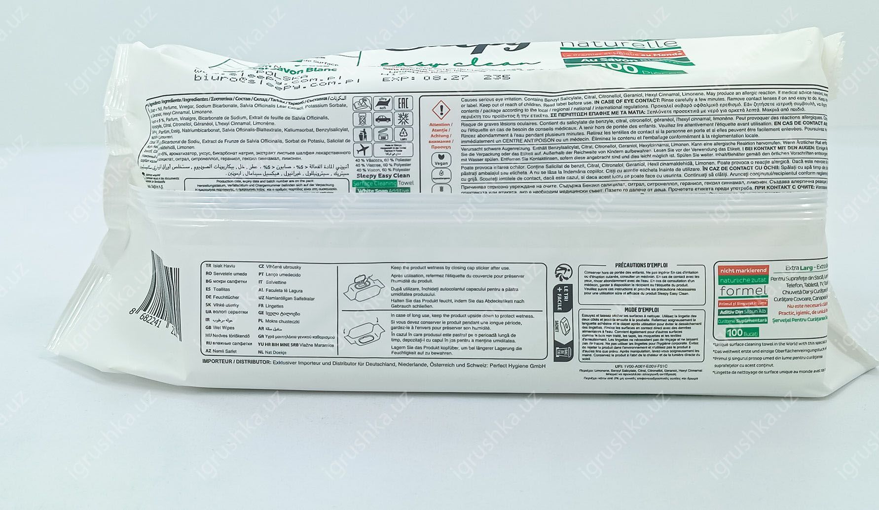 картинка Уксусные влажные салфетки для мамы Sleepy Easy Clean Surface Cleaning Towel , 100 штук, Easy Cleaning от магазина igrushka.uz