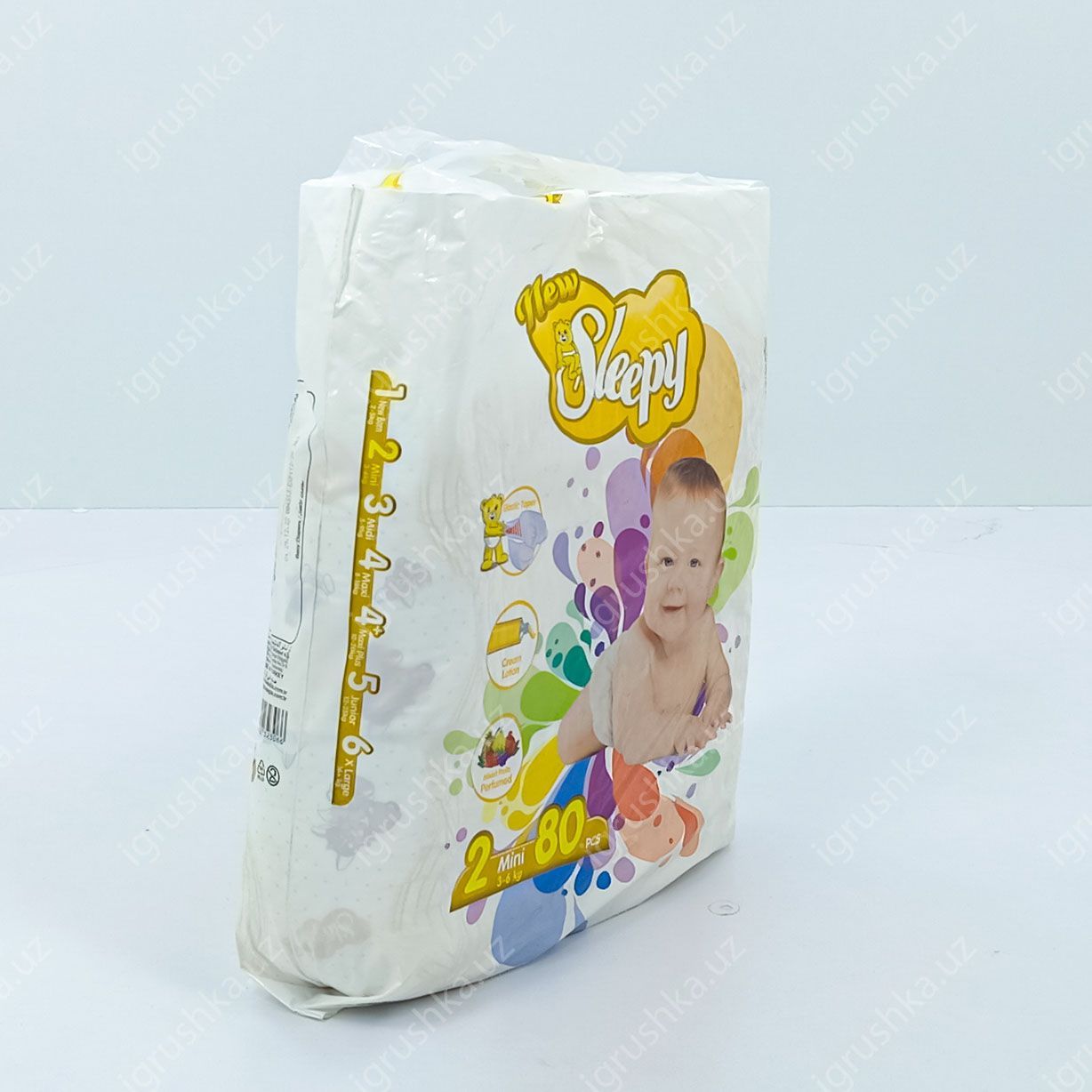 картинка Детские подгузники New Sleepy 3-6 кг 2-Мини 80 шт от магазина igrushka.uz
