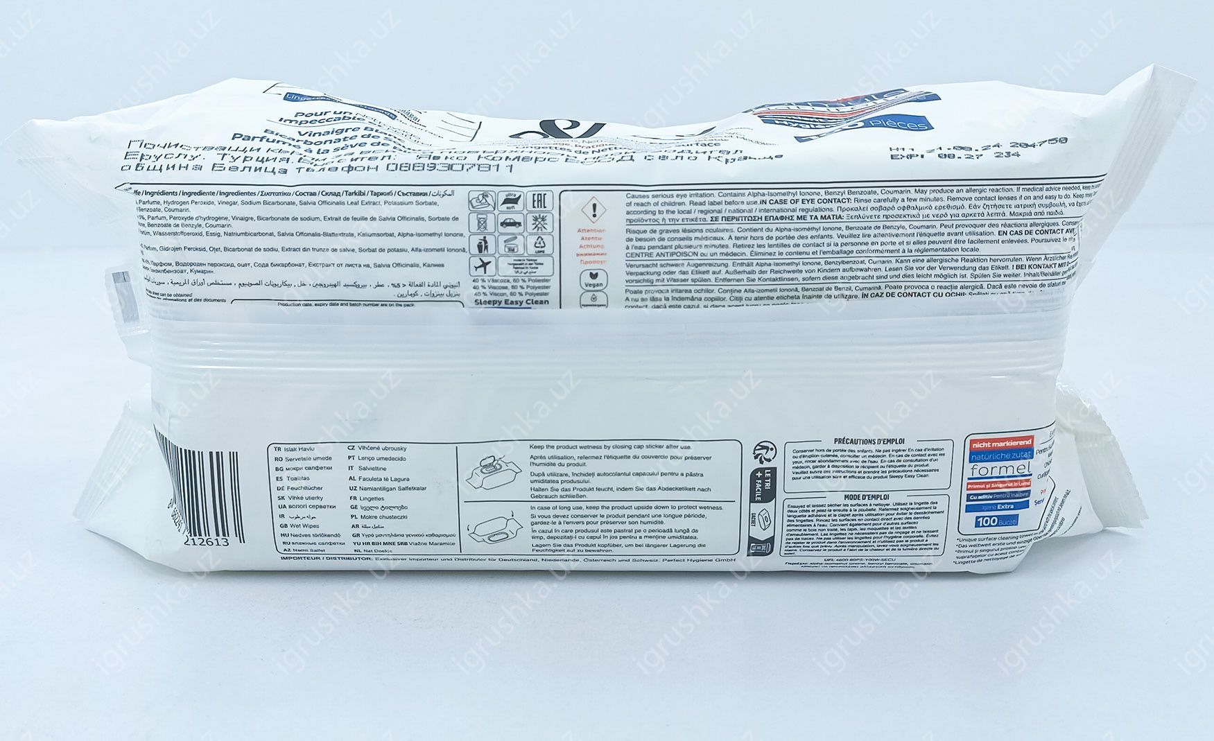 картинка Уксусные влажные салфетки для мамы Sleepy Easy Clean Surface Cleaning Towel , 100 штук, Easy Hygiene от магазина igrushka.uz
