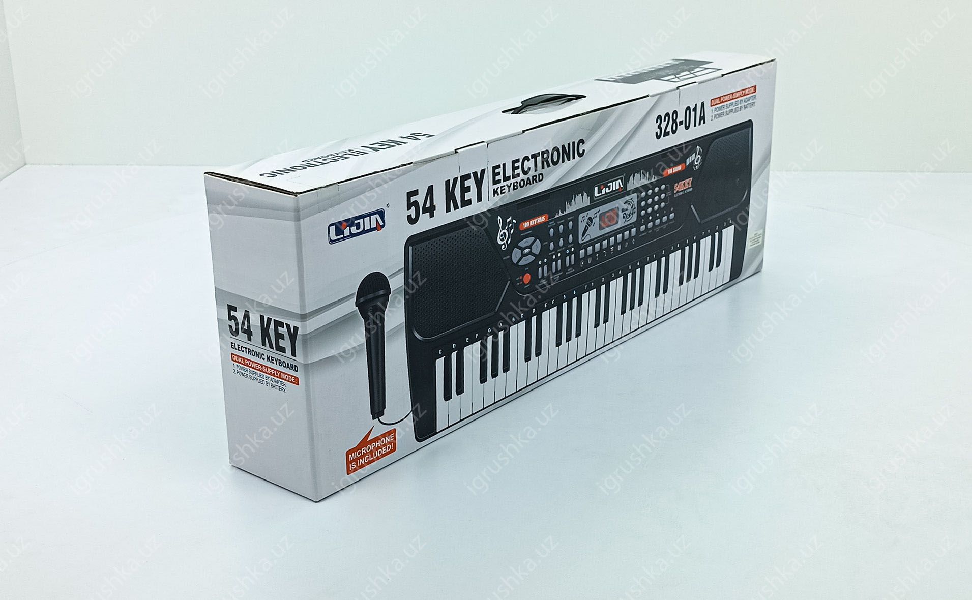 картинка Синтезатор детский, микрофон, Mp3 плеер, usb кабель, запись, 54 клавиша. от магазина igrushka.uz