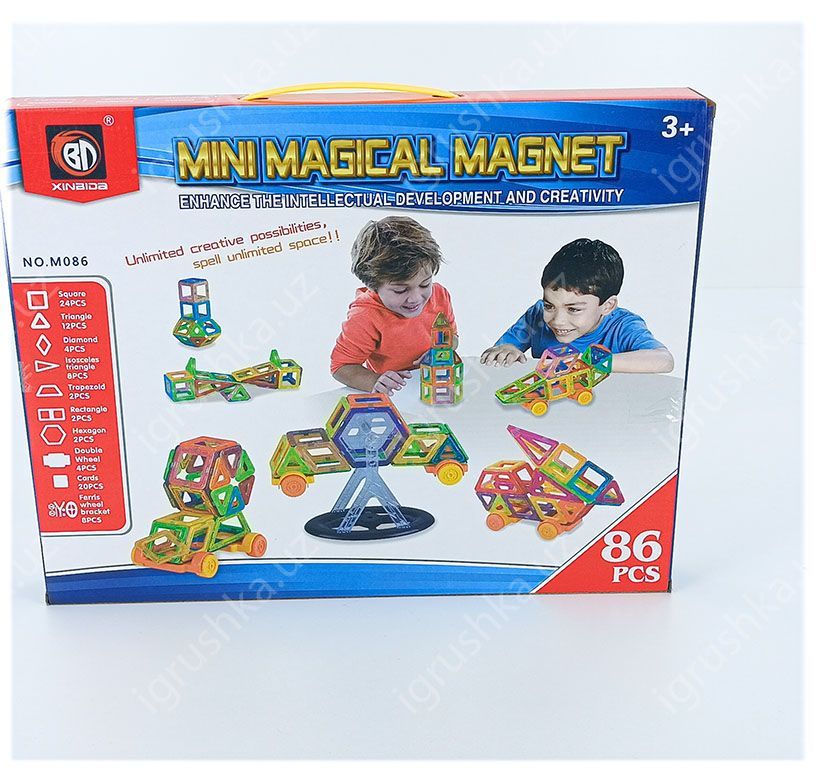 картинка Магнитный конструктор mini Magical magnet 86 деталей от магазина igrushka.uz