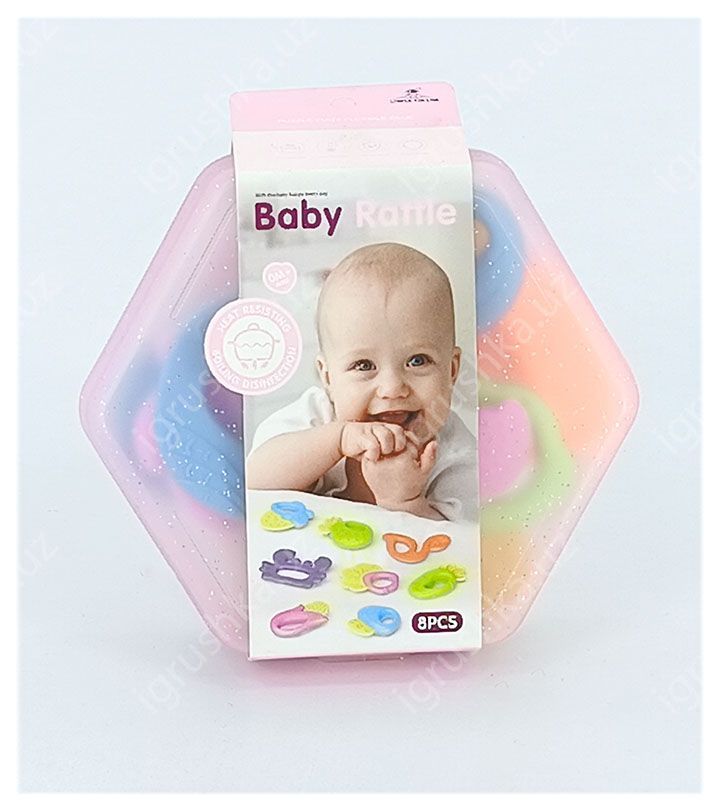 картинка Набор прорезывателей для зубов Baby konte "Little Tin Lok" 8шт от магазина igrushka.uz
