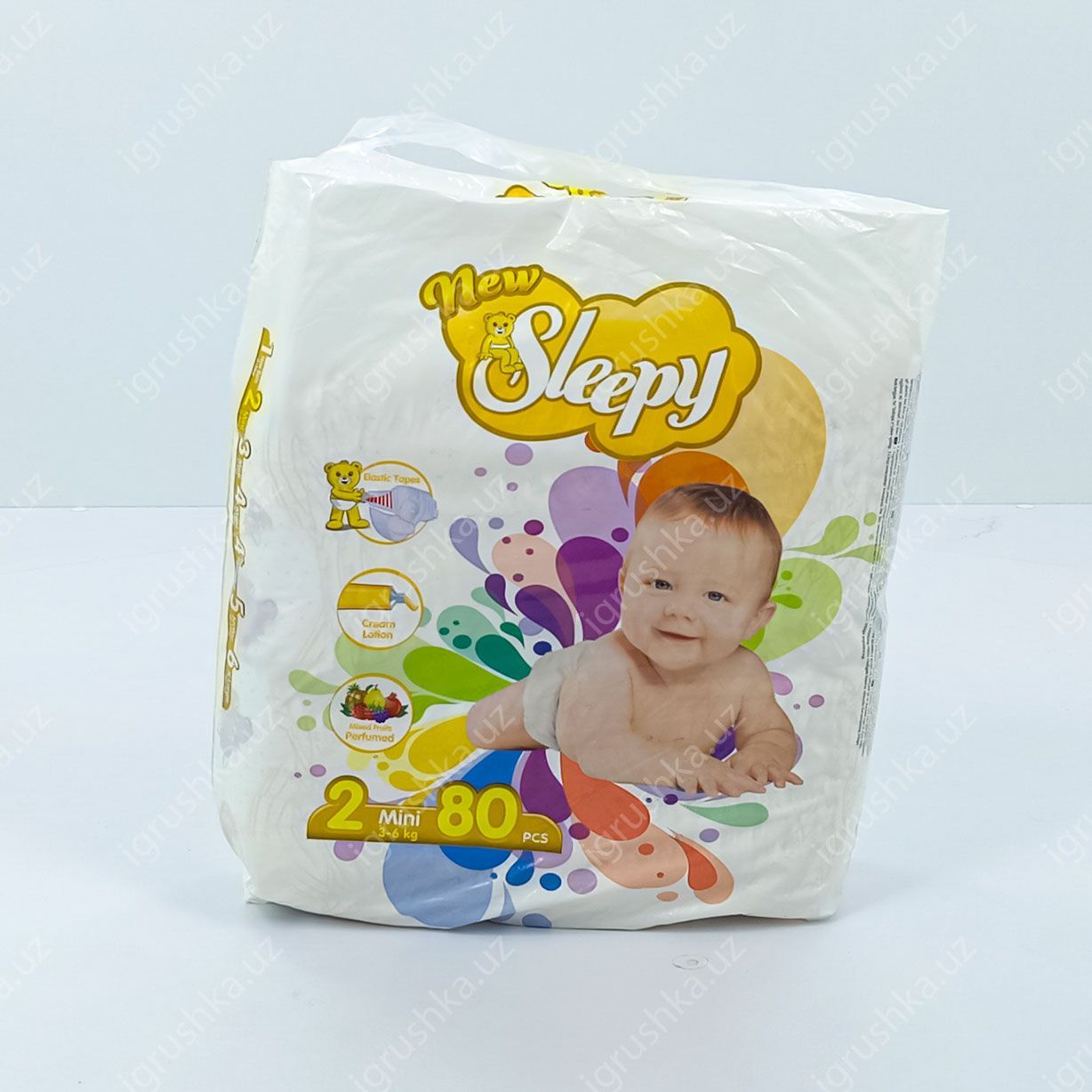 картинка Детские подгузники New Sleepy 3-6 кг 2-Мини 80 шт от магазина igrushka.uz