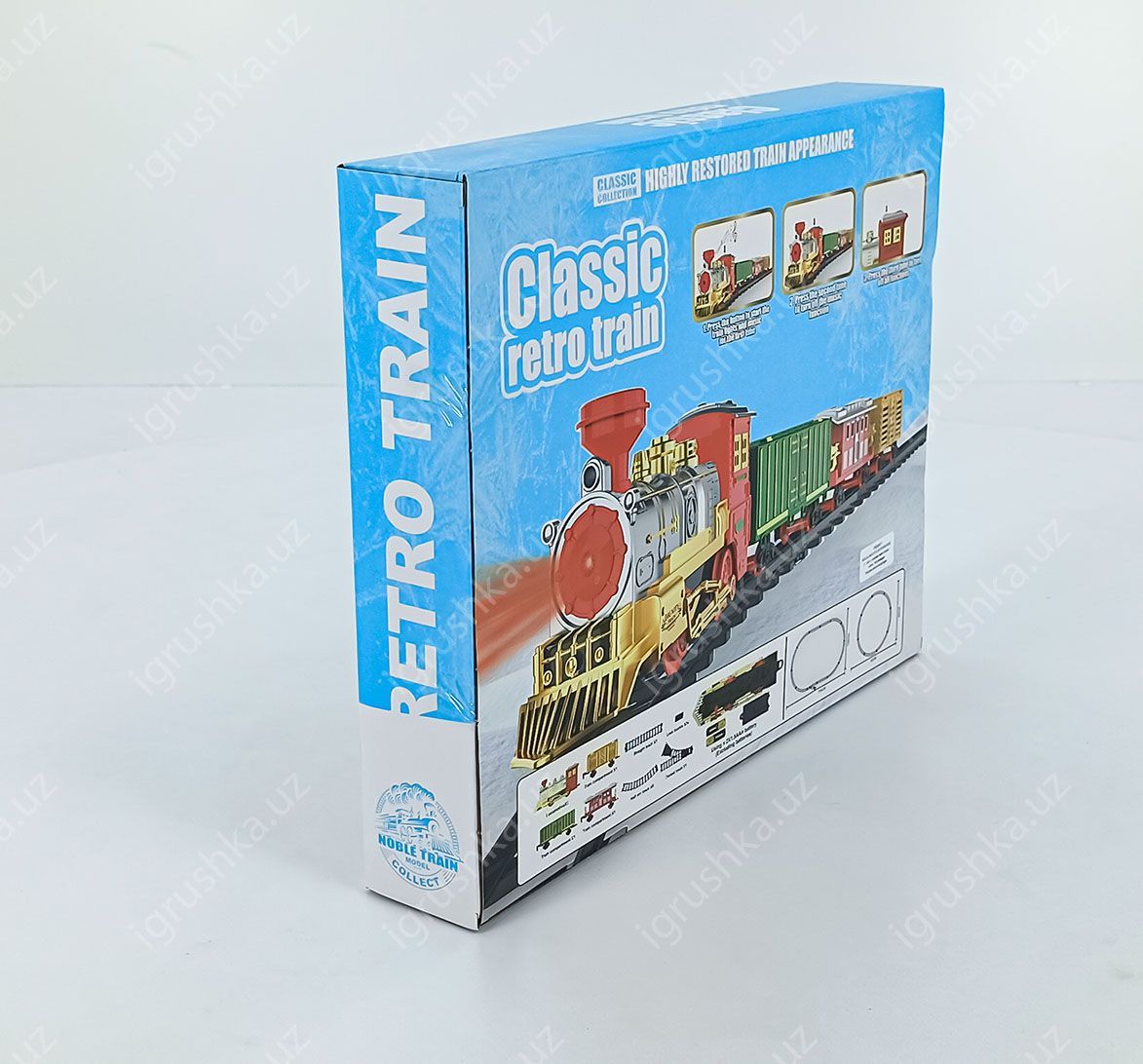 картинка Железная дорога с поездом Classic retro train | поезда 699-73a 17 деталей от магазина igrushka.uz