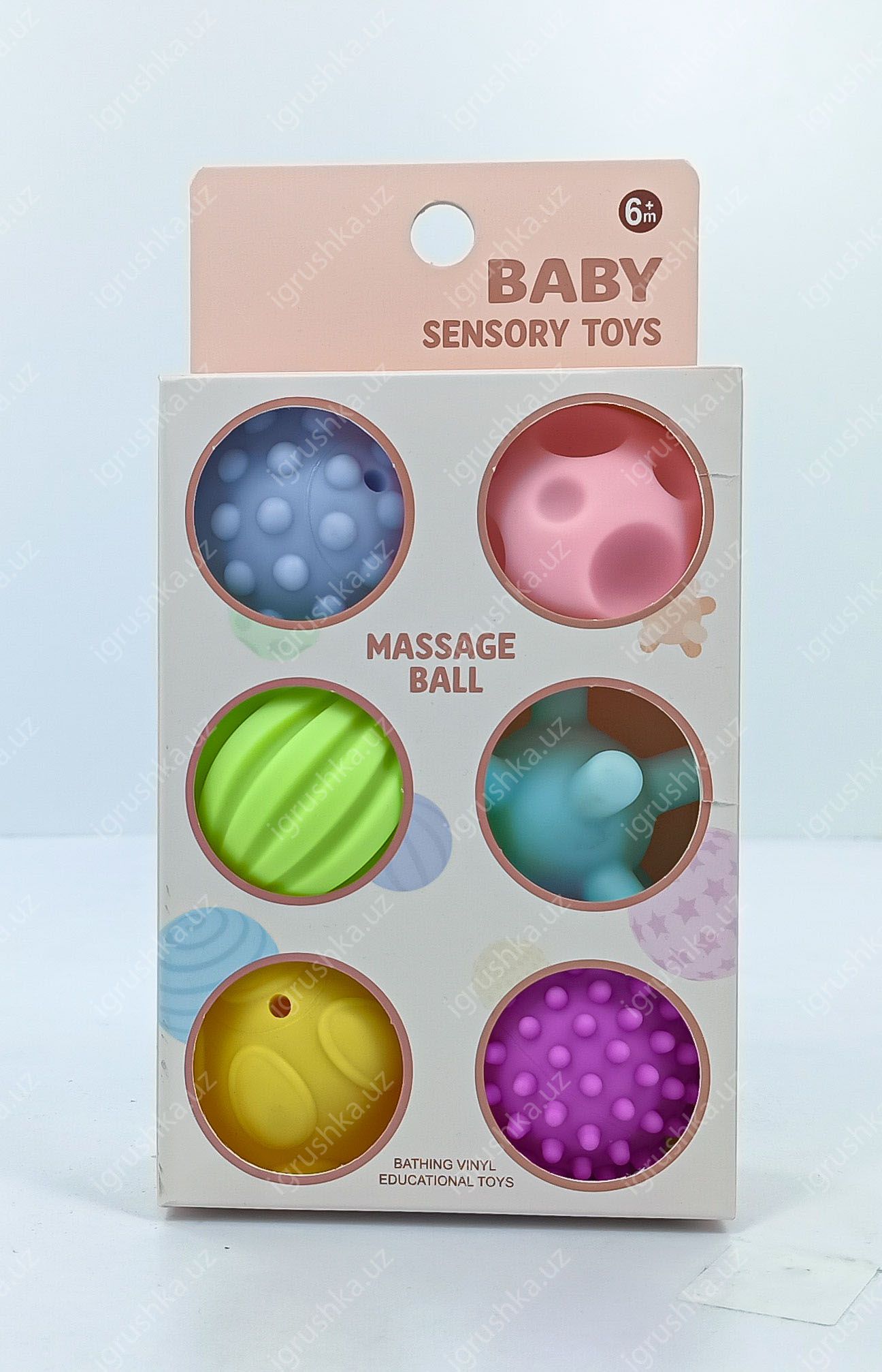 картинка Набор прорезывателей для зубов BABY SENSORY TOYS "MASSAGE BALL" A016 6 шт от магазина igrushka.uz