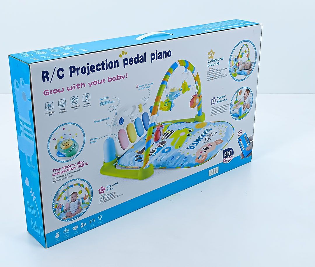 картинка Развивающий коврик Baby's piano gym mat 5в1 + Bluetooth и пульт 9953В от магазина igrushka.uz