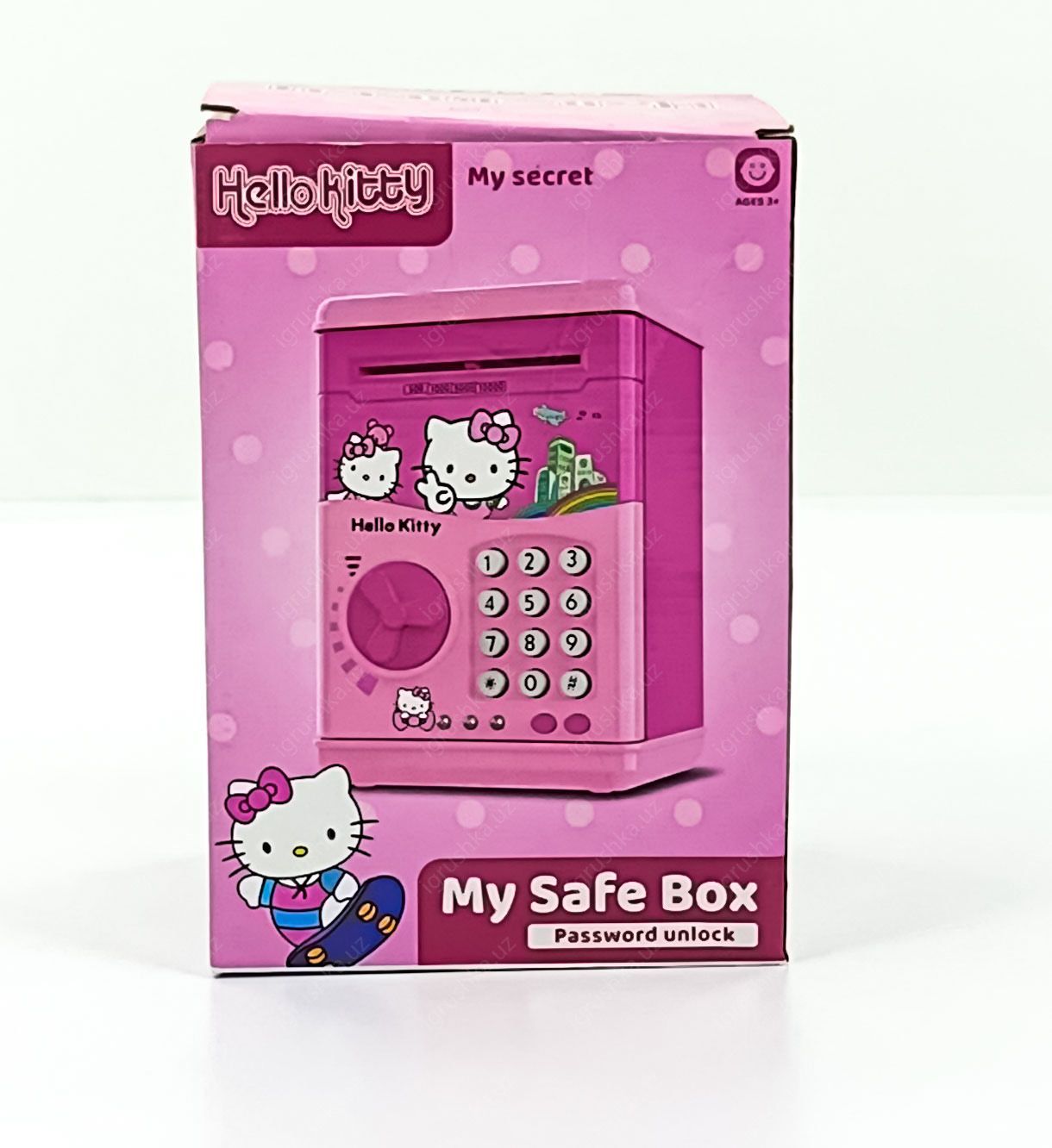 картинка Hello Kitty My Safe Box - копилка с кодовым замком и музыкой, розовая от магазина igrushka.uz