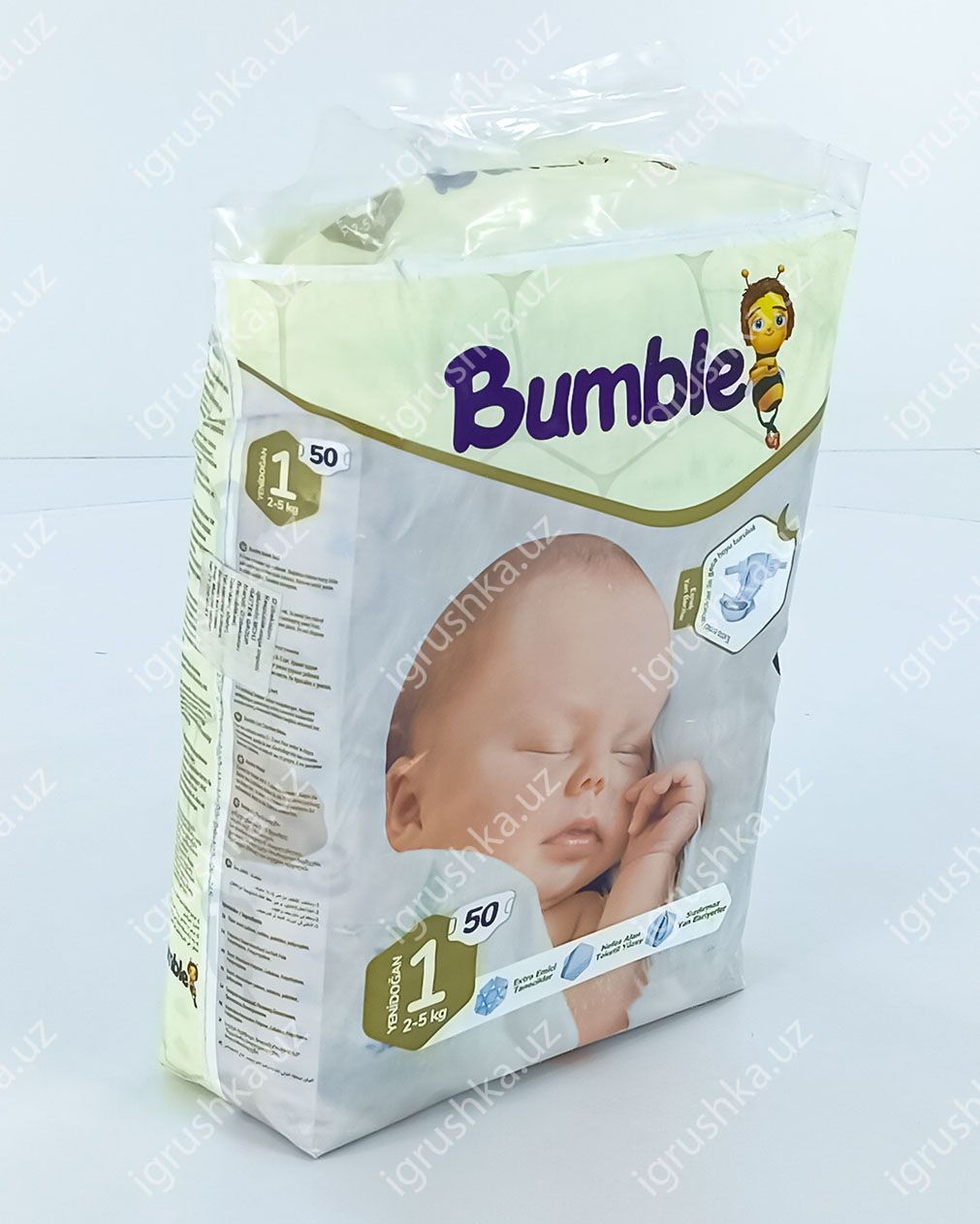 картинка Детские подгузники Bumble 1 (2-5 кг) 50 шт. от магазина igrushka.uz