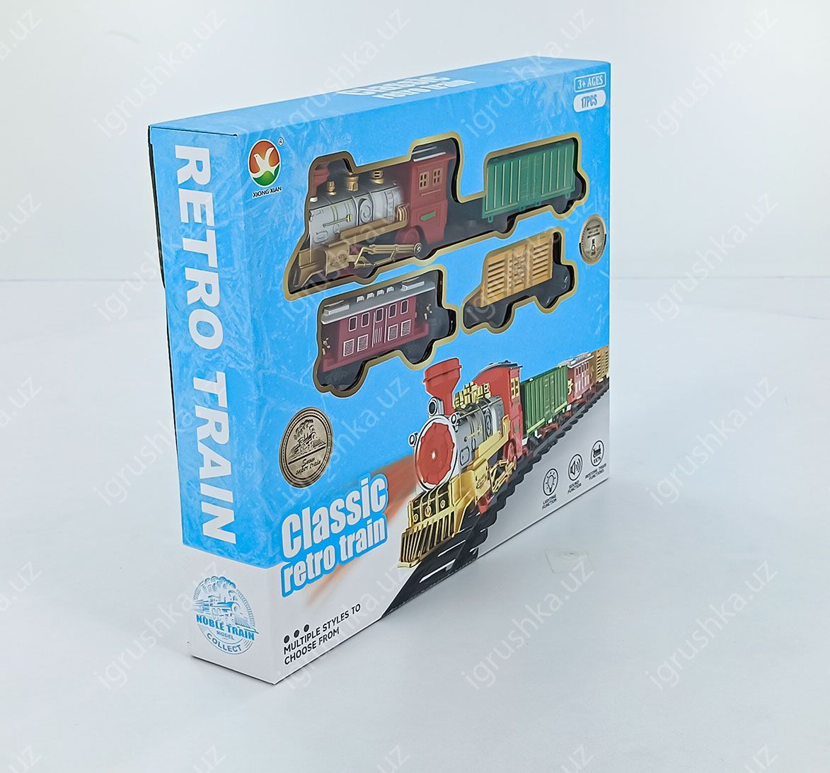 картинка Железная дорога с поездом Classic retro train | поезда 699-73a 17 деталей от магазина igrushka.uz