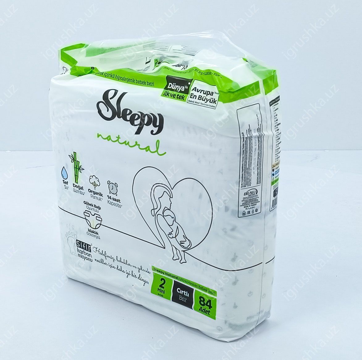 картинка Детские подгузники Sleepy Natural 3-6 кг 2-Мини 84 шт от магазина igrushka.uz