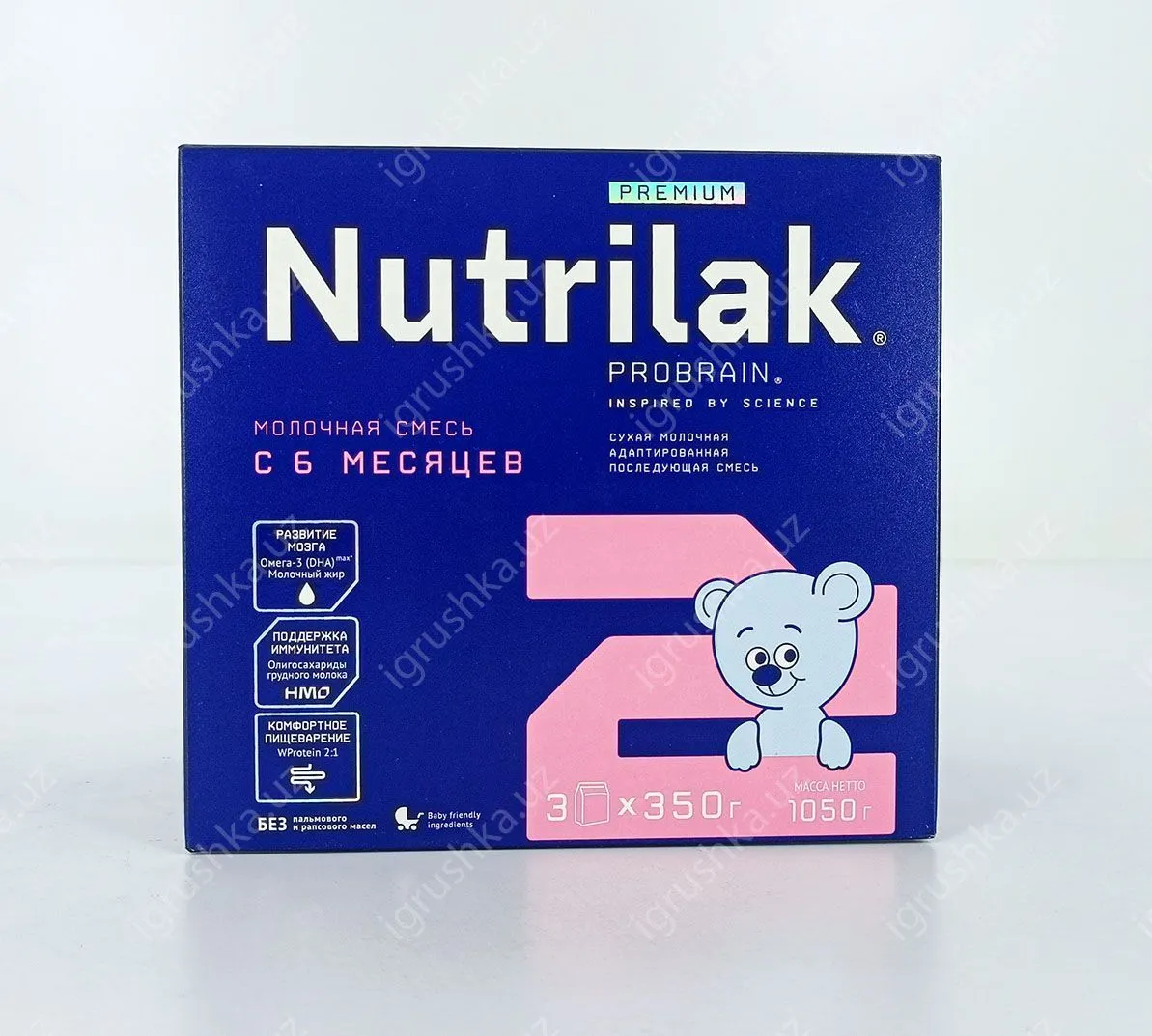 картинка Nutrilak Premium 2 Смесь молочная сухая адаптированная последующая. Для детей с 6 до 12 месяцев 1050гр. от магазина igrushka.uz