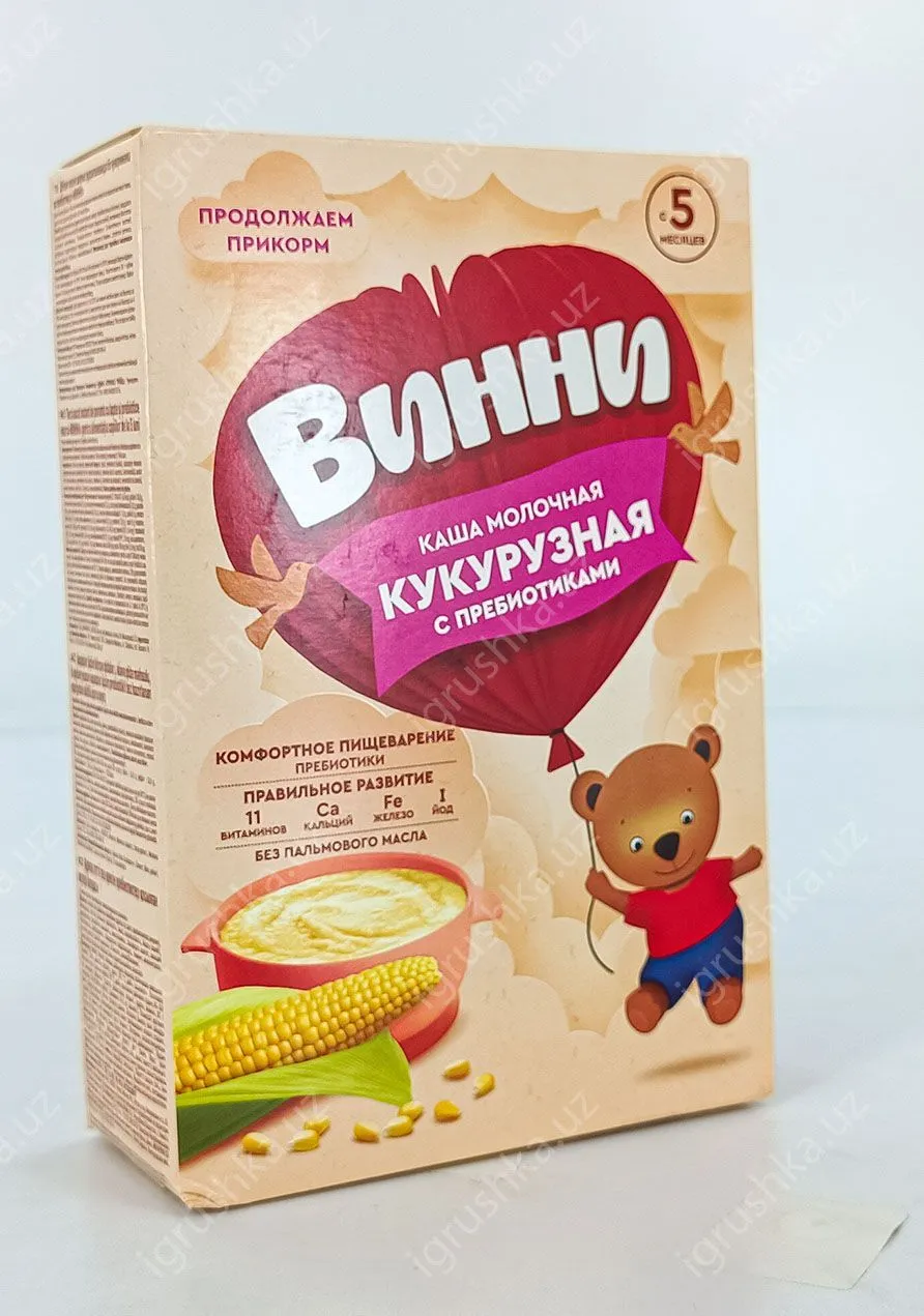 картинка Молочная каша для детей Винни кукурузная c пребиотиками. Для детей с 5 месяцев 200гр. от магазина igrushka.uz