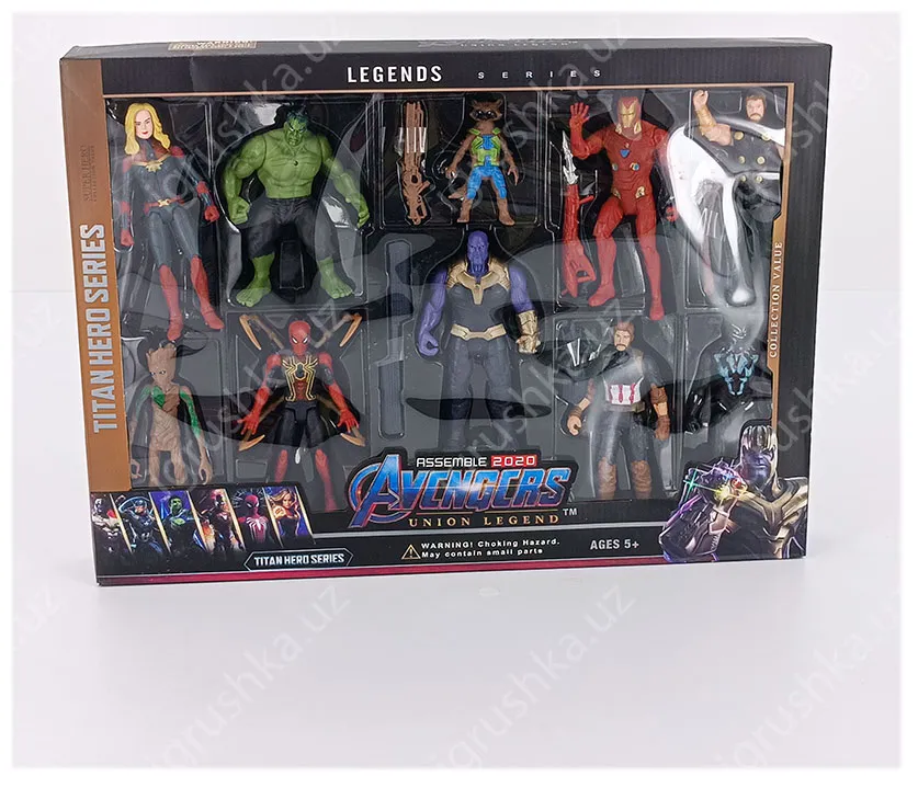 картинка Мстители - набор из 10 фигурок с аксессуарами. Набор супергероев от магазина igrushka.uz
