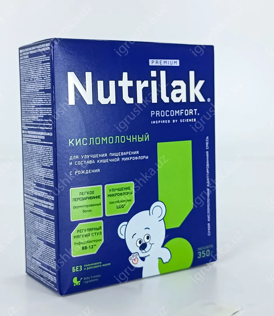 картинка Nutrilak Premium Кисломолочный. при дисбактериозе (дисбиозе) кишечника, запорах, коликах и метеоризме С рождения 350гр. от магазина igrushka.uz