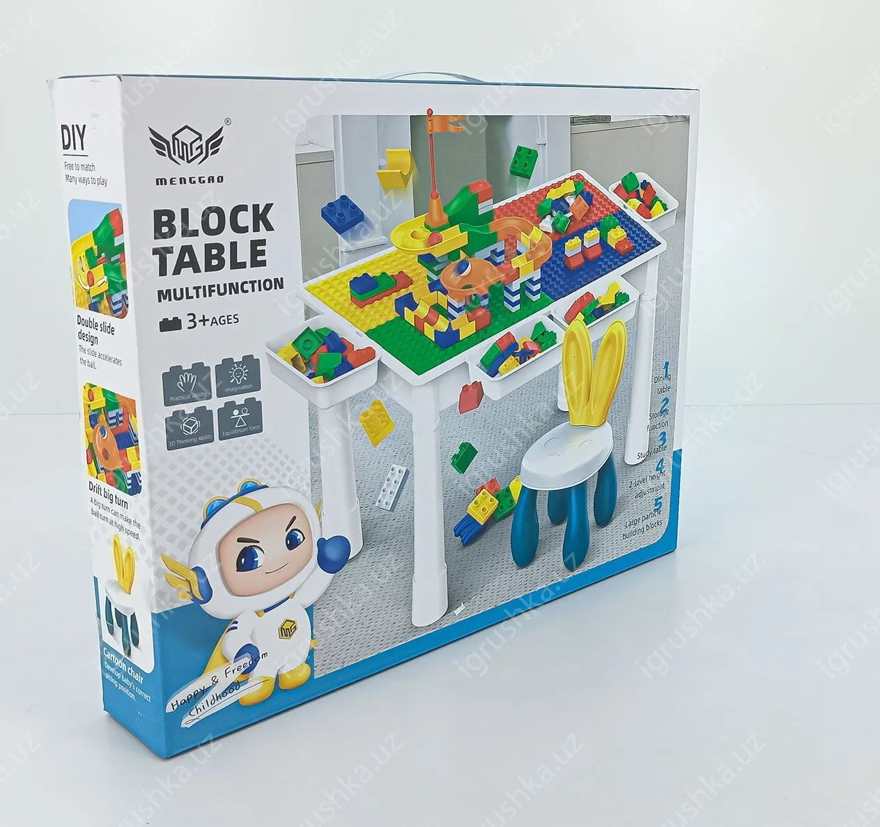 картинка Столик с стульями для конструктора BLOCK TABLE MG-1050 A от магазина igrushka.uz