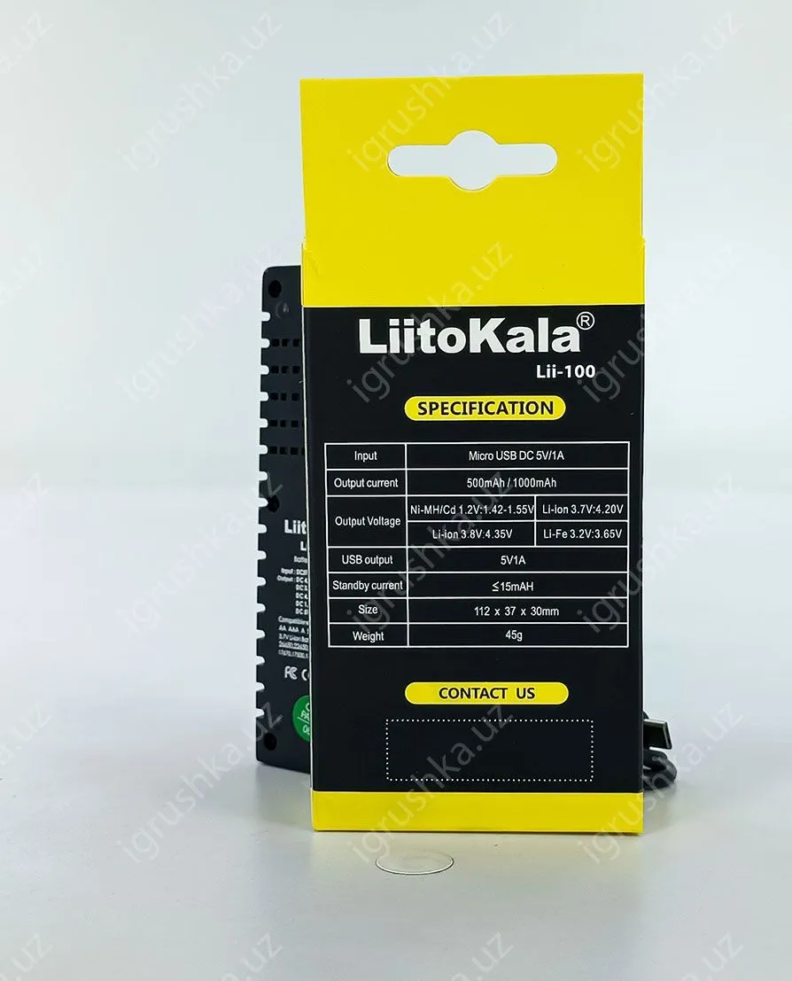 картинка Зарядное устройство Liito Kala Lii-100 (функция Power Bank) (18650, Li-Ion, USB) (Оригинал) от магазина igrushka.uz