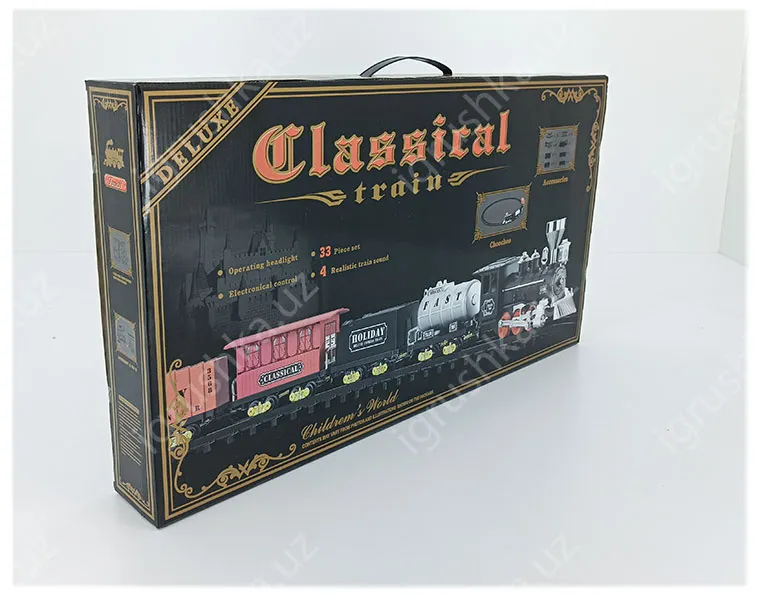 картинка Железная дорога Deluxe Classical (cвет, звук), 33 элемента от магазина igrushka.uz