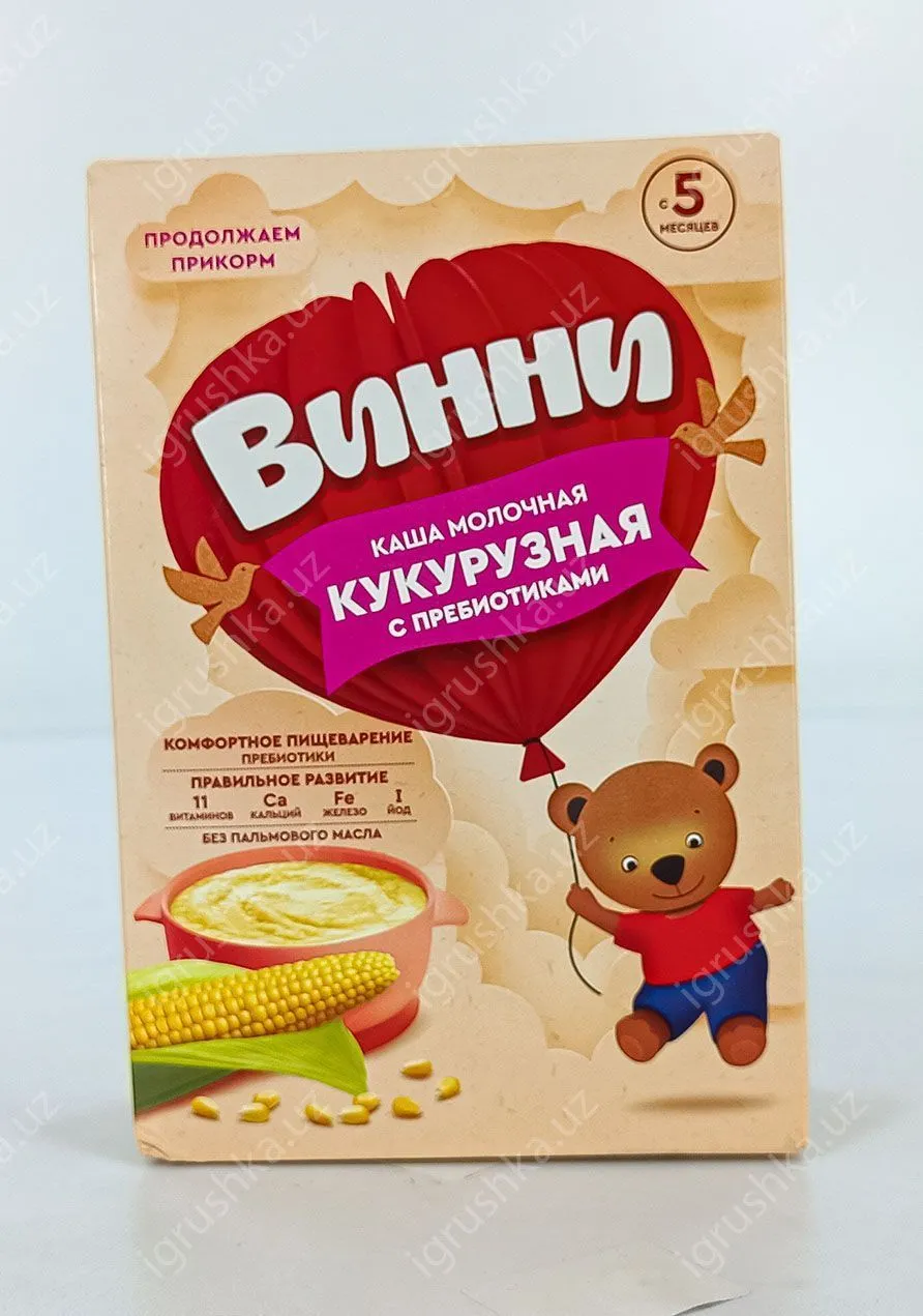 картинка Молочная каша для детей Винни кукурузная c пребиотиками. Для детей с 5 месяцев 200гр. от магазина igrushka.uz