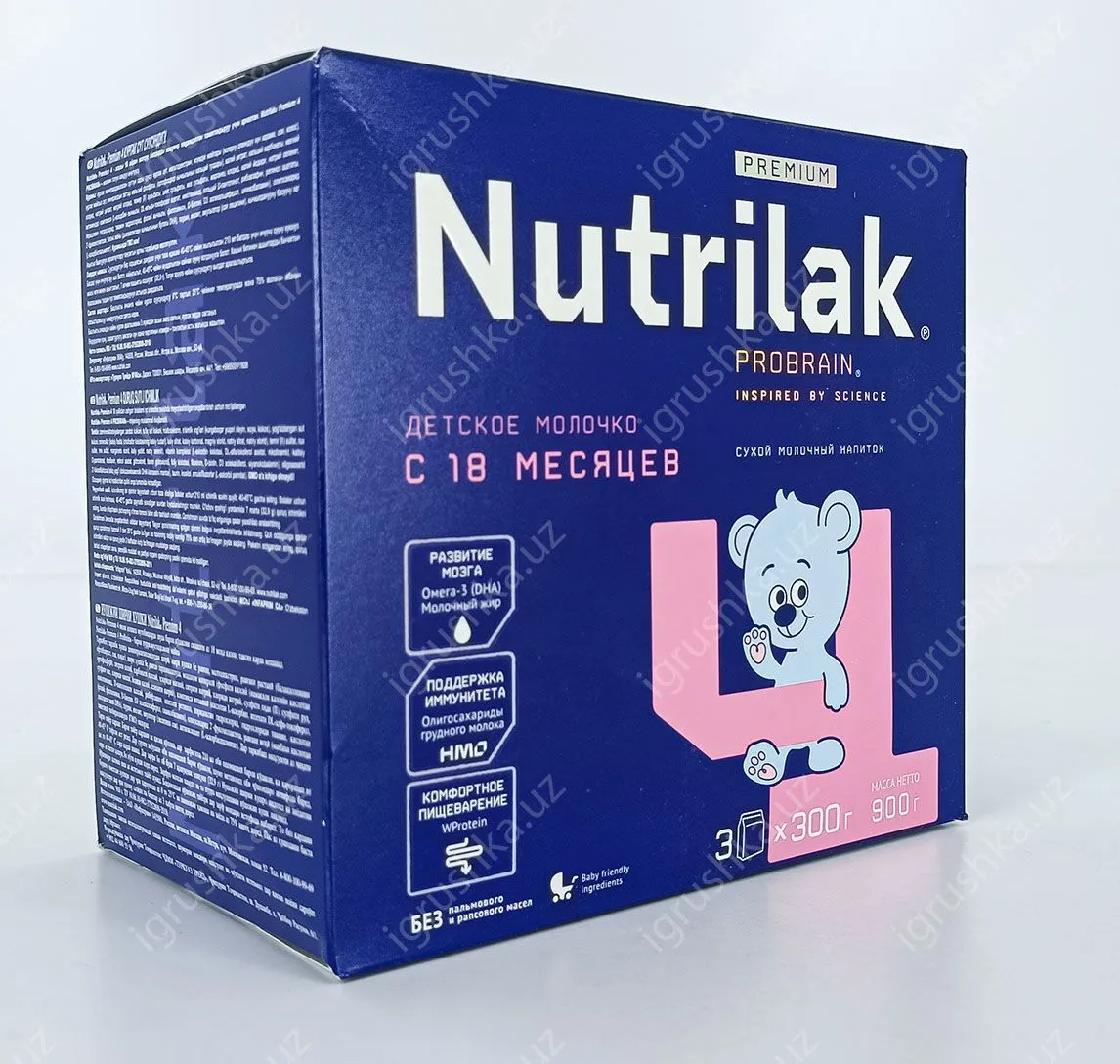 картинка Nutrilak Premium 4 Сухой молочный напиток. Для детей старше 18 месяцев 900гр. от магазина igrushka.uz