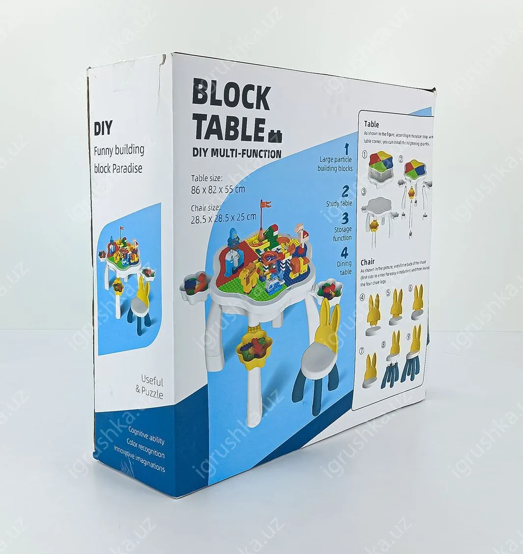 картинка Столик с стульями для конструктора BLOCK TABLE MG-1018 B2 от магазина igrushka.uz